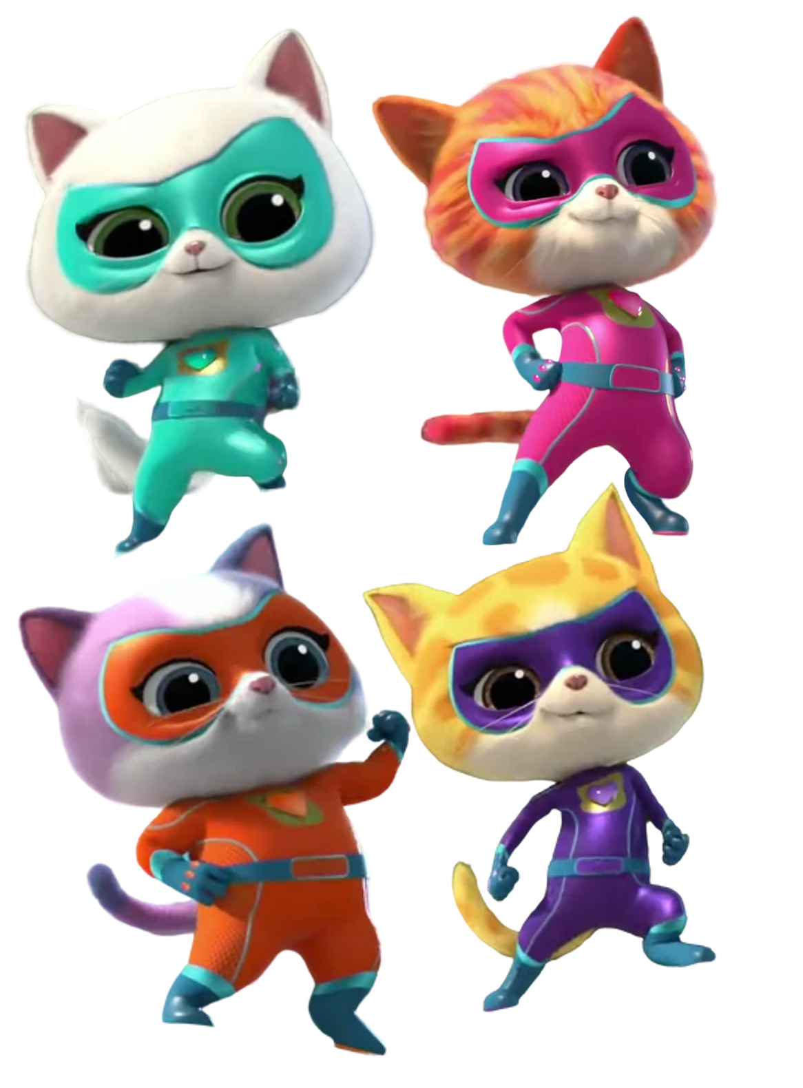 Set Of 4 Super Kitties Images 4 Inches In Height Each set-of-4-super-kitties-images-4-inches-in-height-each