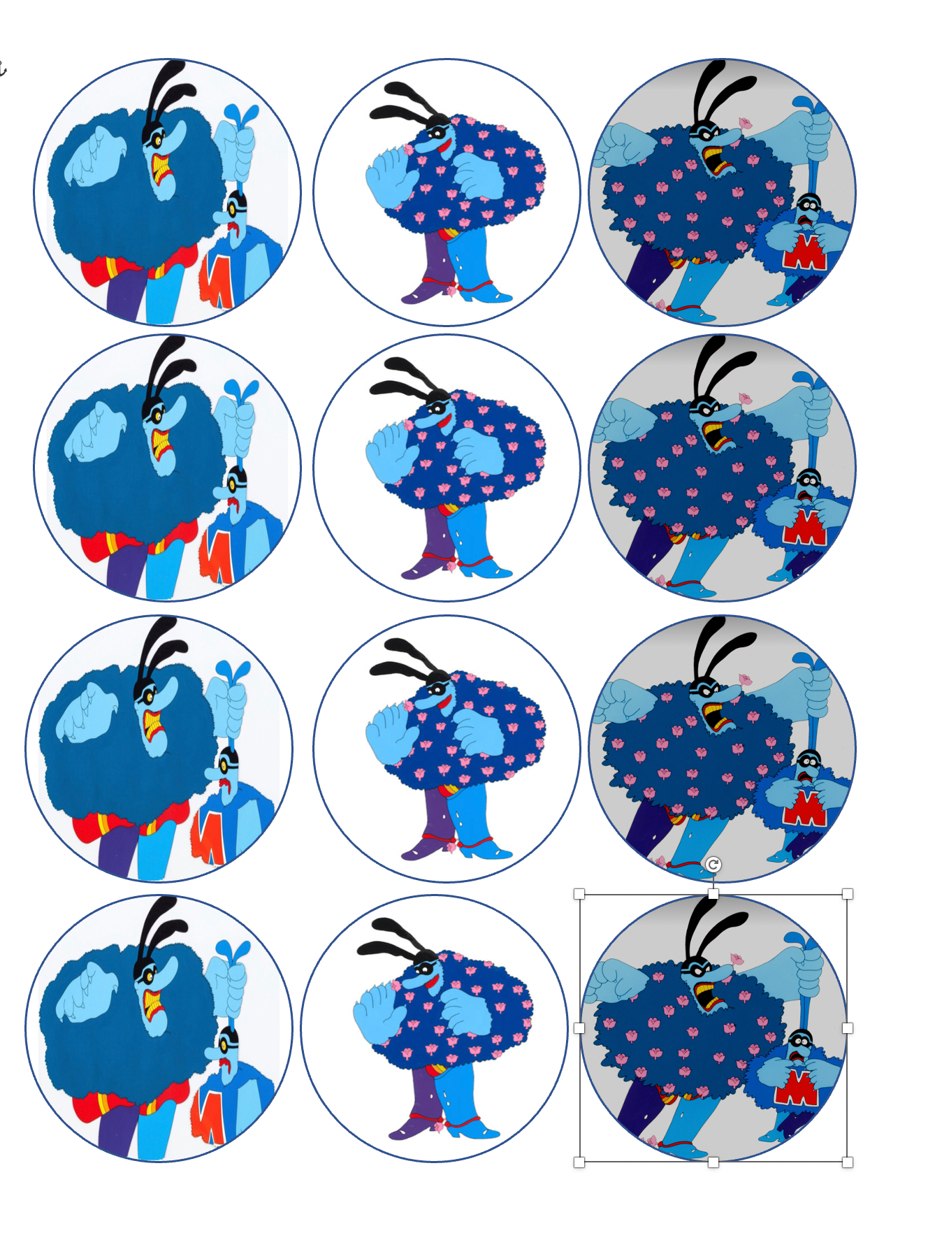 Set of 12 "The Beatles" pre cut edible image discs for desserts, drink toppers, choose your size