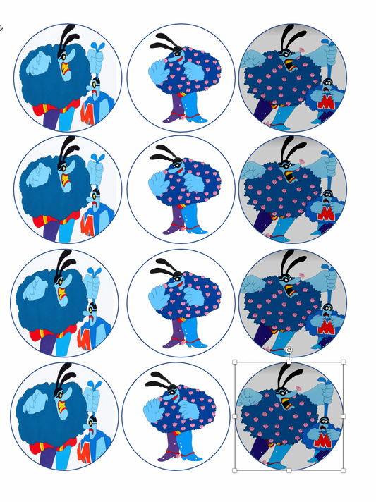 Set of 12 "The Beatles" pre cut edible image discs for desserts, drink toppers, choose your size