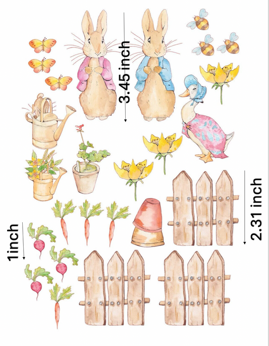 Peter Rabbit Beatrix Potter- set of 26 edible images for desserts, cakes