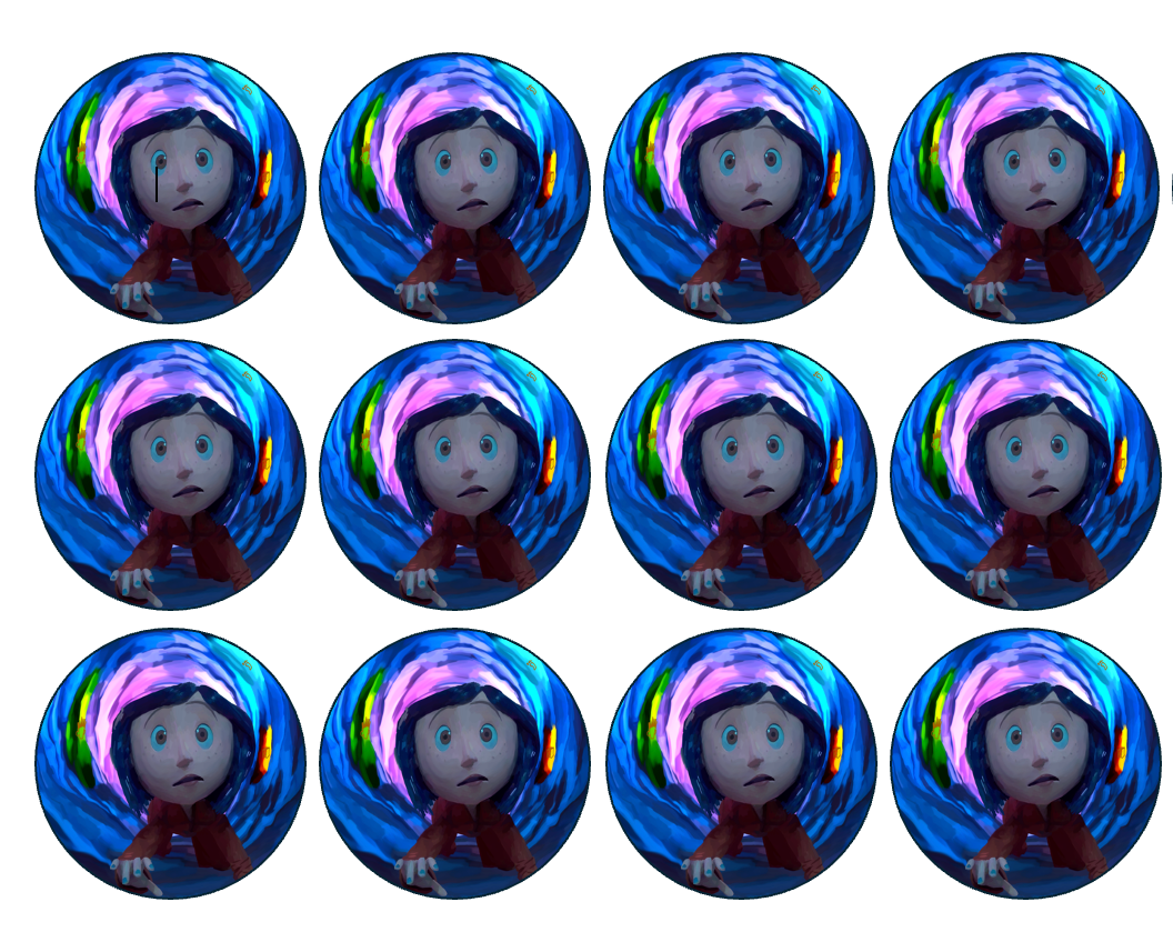 Set of 12 "Coraline" pre cut edible image discs for desserts, drink toppers, choose your size