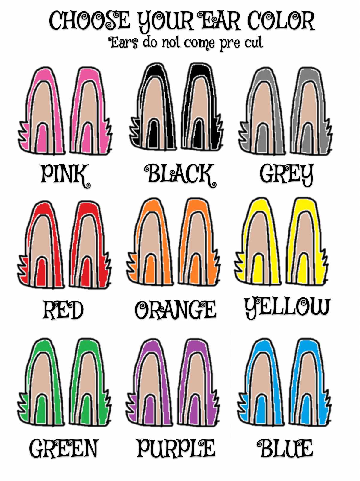 6 Labubu Faces + Ears for Cupcakes! Choose your ear color and face size