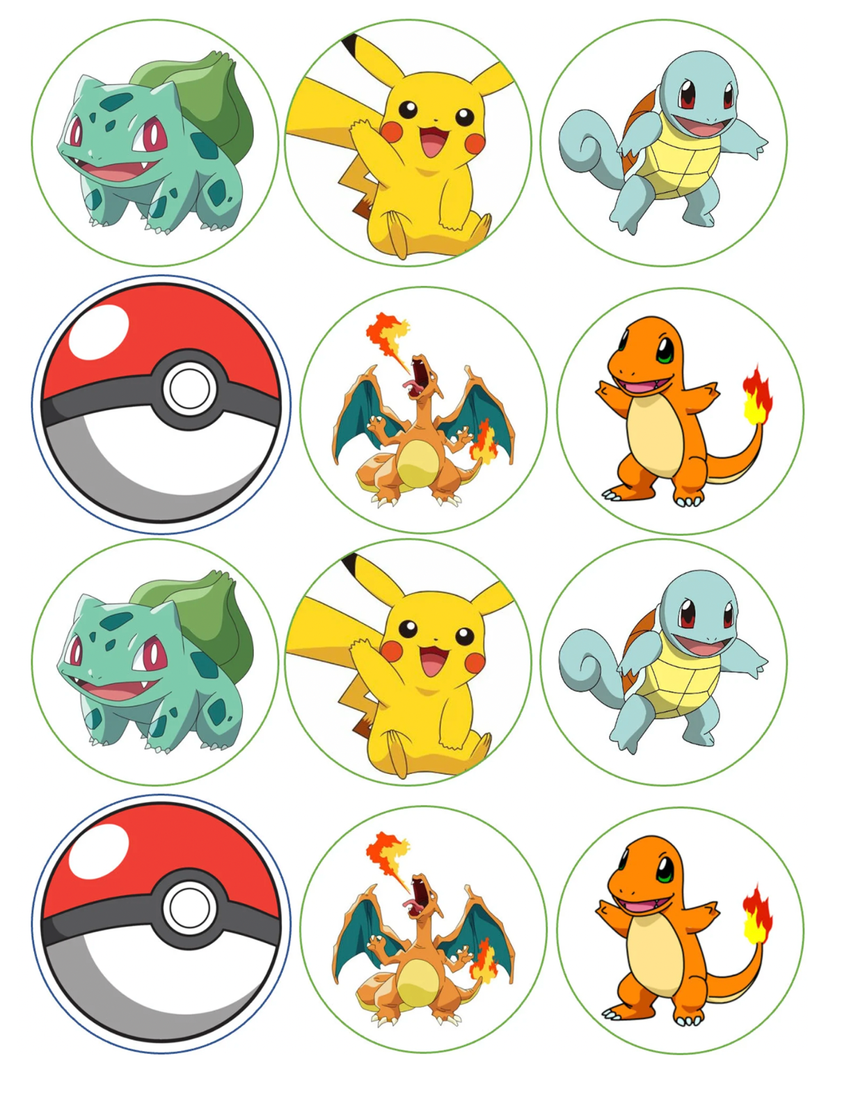 edible pokemon cards Set of 12 "Original Pokemon" pre cut edible image discs for desserts, – edibleimagesmichigan