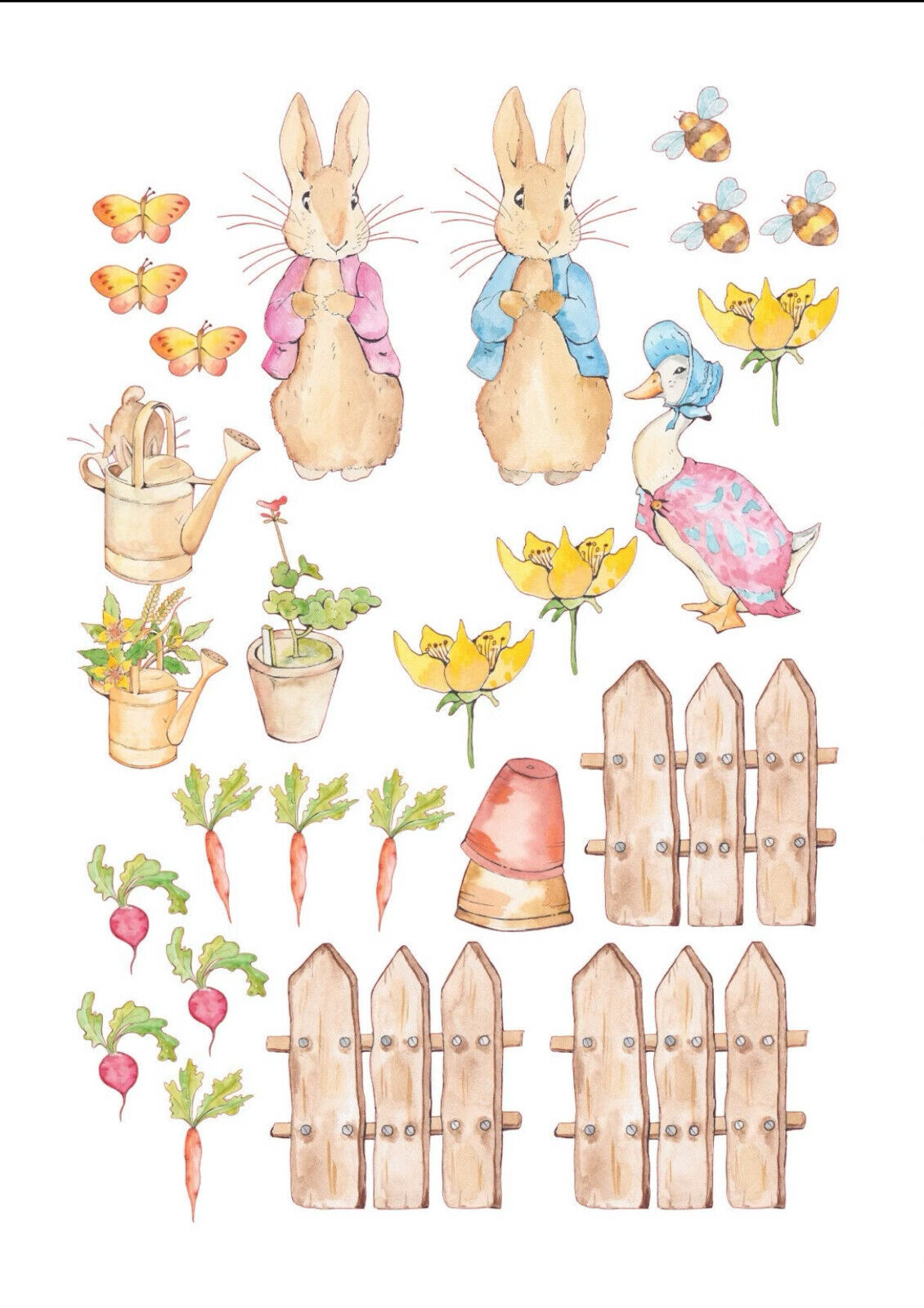 Peter Rabbit Beatrix Potter- set of 26 edible images for desserts, cakes