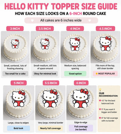 One Hello Kitty edible image for desserts, cakes, pre cut, many sizes available