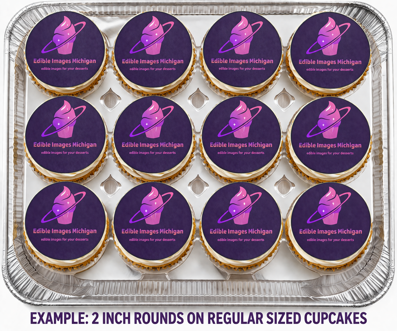 Set of 12 edible image rounds, many sizes available- CUSTOM ONE IMAGE FOR ALL TOPPERS
