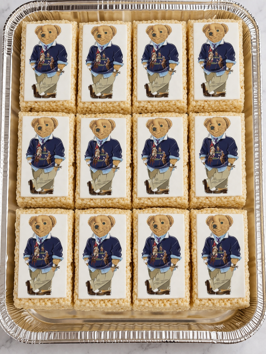Set of 12 Polo Bear RECTANGLES edible image for desserts, cakes, many sizes available