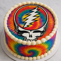edible image for desserts, pre cut, Grateful Dead, Steal Your Face SYF circle cake topper, many sizes available