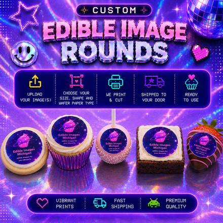 ✨ CUSTOM SET of edible image rounds ✨ UPLOAD YOUR IMAGE