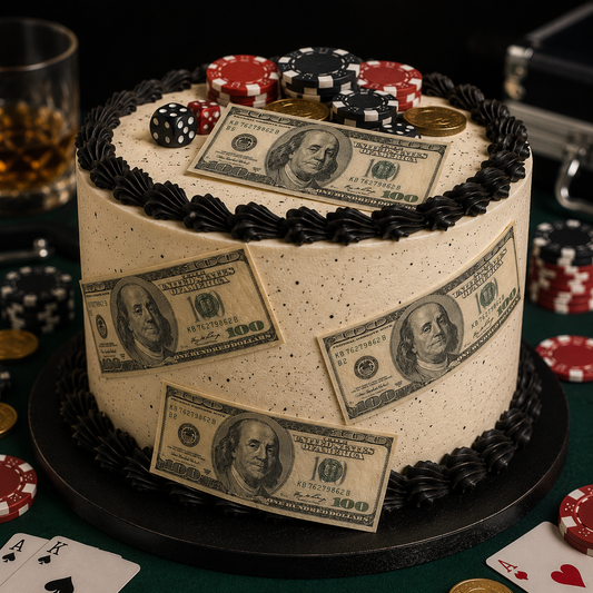 set of 4 $100 bills for desserts, PRE CUT, same size as actual bills