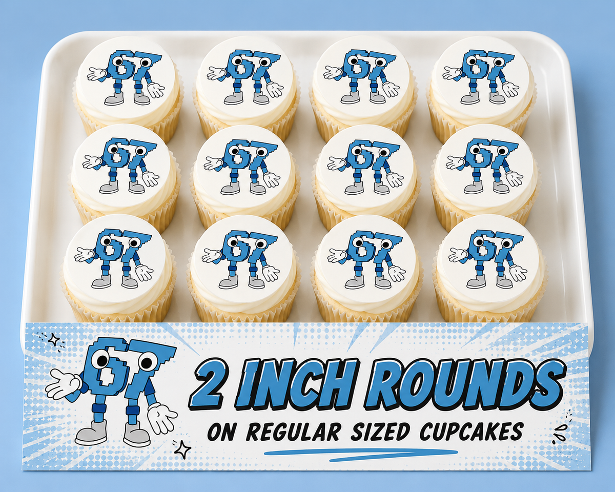 Set of 12 "67 Brain Rot" pre cut edible image discs for desserts, choose your size