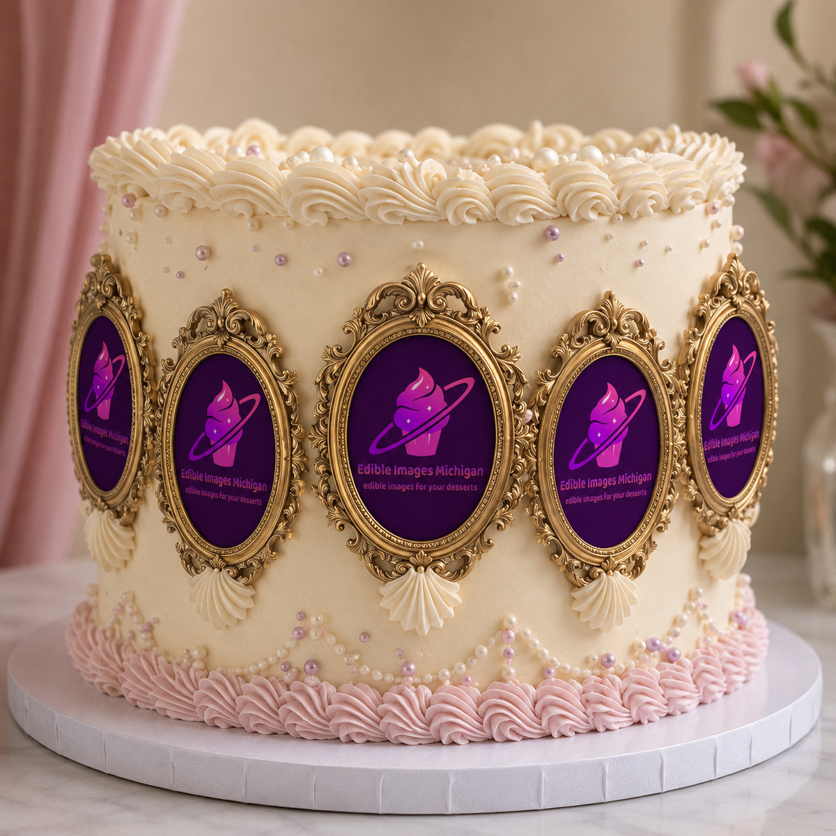 Set of 12 "CUSTOM" edible image OVALS for chocolate frames, choose your size