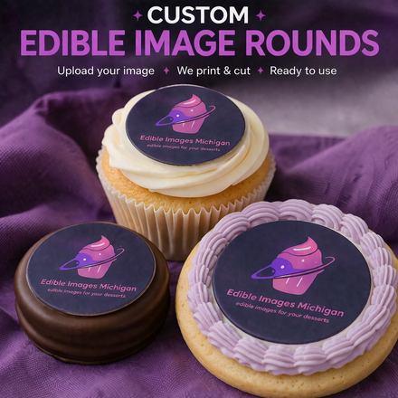 custom edible wafer paper image toppers, assorted sizes