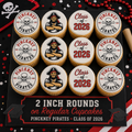 Set of 12 Pinckney Pirates Class of 2026 edible images rounds for desserts, pre cut, many sizes available