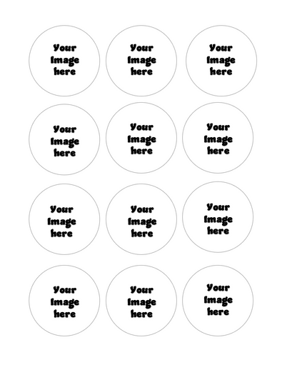 Set of 60 edible images rounds 3 CUSTOM IMAGES many sizes available