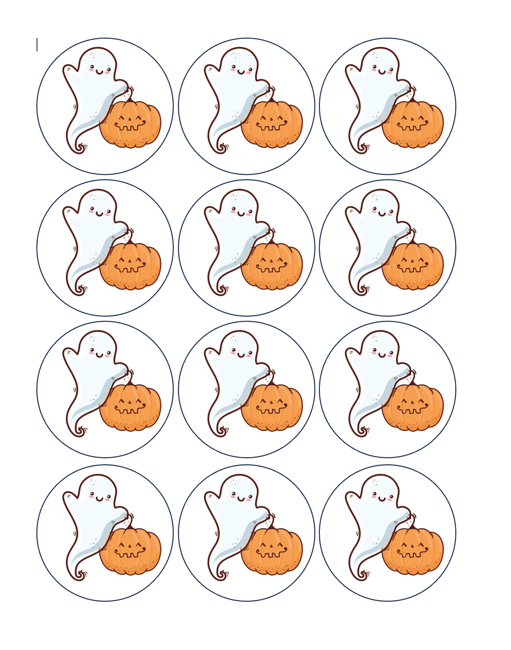 Set of 12 "Halloween" pre cut edible image discs for desserts, drink toppers, choose your size