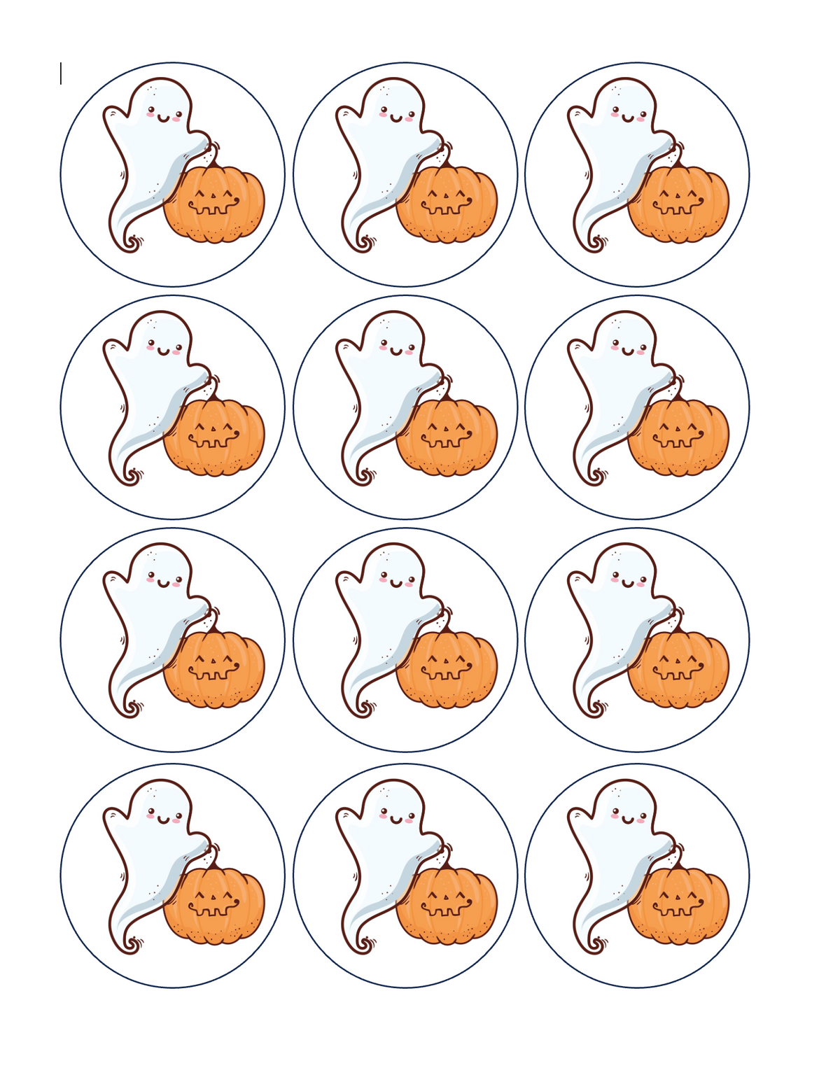 Set of 12 "Halloween" pre cut edible image discs for desserts, drink toppers, choose your size