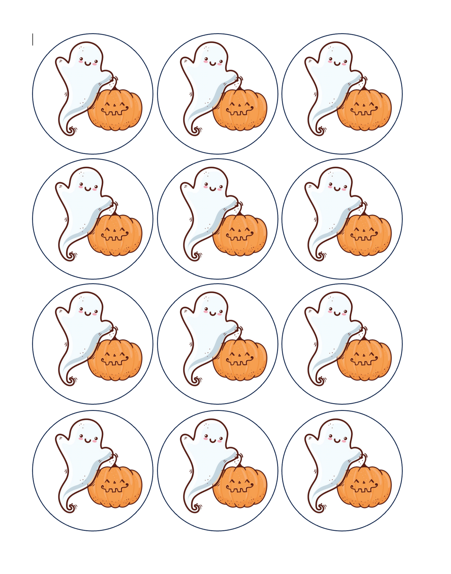 Set of 12 "Halloween" pre cut edible image discs for desserts, drink toppers, choose your size