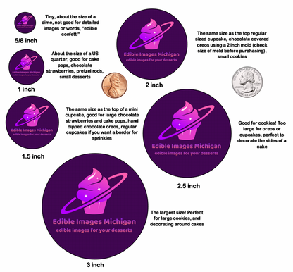 Set of 12 edible image rounds, Sleeping Beauty, pre cut, many sizes available