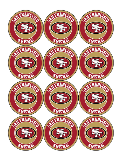 Set of 12 "Super Bowl LVIII 2024" pre cut edible image discs for desserts, drink toppers, choose your size