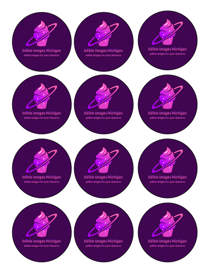 CUSTOM IMAGE- set of 72- 2.5 inch pre cut edible image rounds