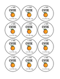Set of 12 "A Little Cutie is on the way, baby shower" pre cut edible image discs for desserts, drink toppers, choose your size