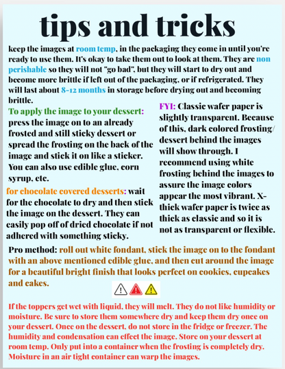 120 pc. 2.5 inch classic wafer paper pre cut custom edible image rounds