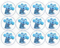 Set of 12 "Blues Clues" pre cut edible image discs for desserts, drink toppers, choose your size