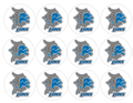 Set of 12 "Detroit Lions Football" pre cut edible image discs for desserts, drink toppers, choose your size
