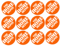 Set of 12 "Home Depot" pre cut edible image discs for desserts, drink toppers, choose your size