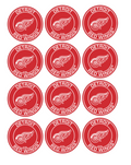 Set of 12 "Detroit Red Wings Hockey" pre cut edible image discs for desserts, drink toppers, choose your size