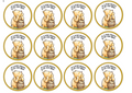 Set of 12 "Classic Pooh, A little hunny is on the way with gold border" pre cut edible image discs for desserts, drink toppers, choose your size