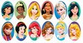 Set of 12 "Princess Mix" pre cut edible image OVALS for chocolate frames, choose your size