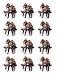 Set of 12 One Direction, pre cut edible image discs for desserts, choose your size