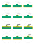 CUSTOM SESAME STREET Set of 12 edible images for desserts, drink toppers, pre cut, many sizes available