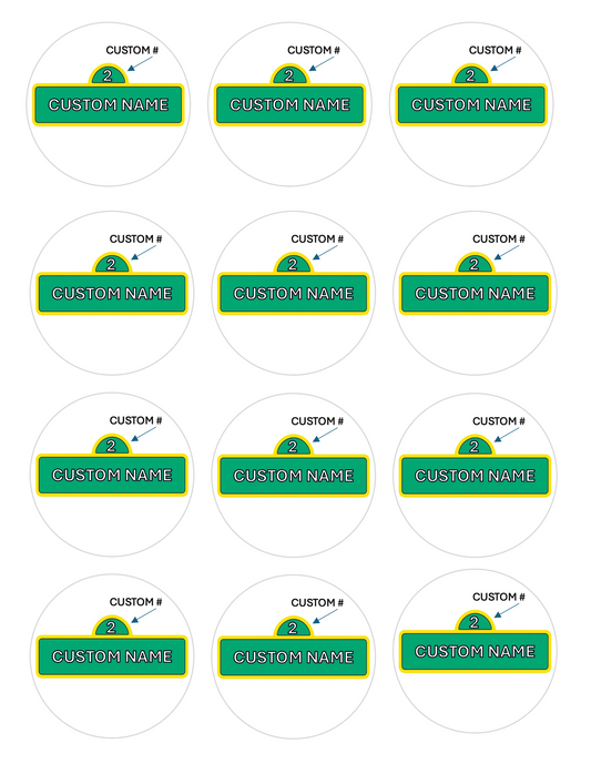 CUSTOM SESAME STREET Set of 12 edible images for desserts, drink toppers, pre cut, many sizes available