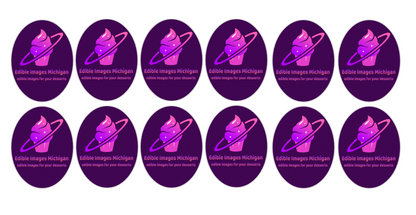 Set of 12 "CUSTOM" edible image OVALS for chocolate frames, choose your size