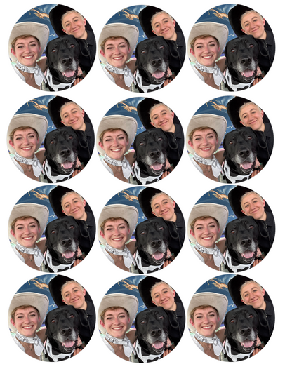 CUSTOM IMAGE- set of 72- 2.5 inch pre cut edible image rounds