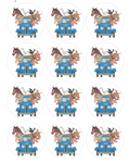 Set of 12 Little Blue Truck, pre cut edible image discs for desserts, choose your size