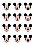 Set of 12 "Mickey Mouse" pre cut edible image discs for desserts, drink toppers, choose your size