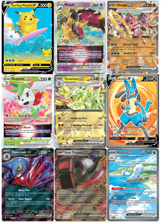 Set of 9 Edible Pokemon Cards Wafer Images for desserts, pre cut, 2x3" or 2.5x3.5" rectangles