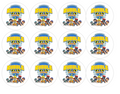 Set of 12 "paw patrol" pre cut edible image discs for desserts, choose your size