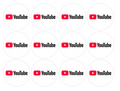 Set of 12 "Youtube" pre cut edible image discs for desserts, choose your size