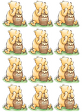 Set of 12 Winnie the Pooh edible images for Rice Krispies, choose your size