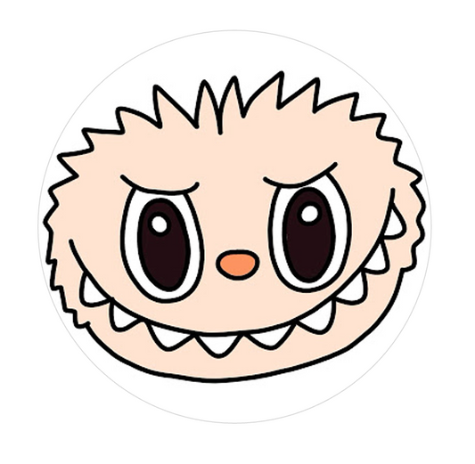 Labubu face edible image for desserts, cakes, pre cut circle, many sizes available