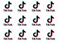 Set of 12 "Tik Tok" pre cut edible image discs for desserts, choose your size