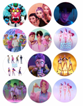 Set of 12 "K pop Demon Slayer" pre cut edible image discs for desserts, choose your size
