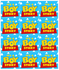 Set of 12 "It’s a Boy Story" pre cut edible image squares for desserts, choose your size