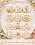 Set of 12 Wildflower Wild and ONE edible images rounds for desserts, pre cut, many sizes available