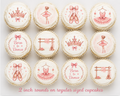 Set of 12 Pink Ballerina edible images rounds for desserts, pre cut, many sizes available